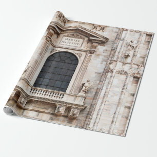 Cathedral church of Milan. Beautiful Italian templ Wrapping Paper
