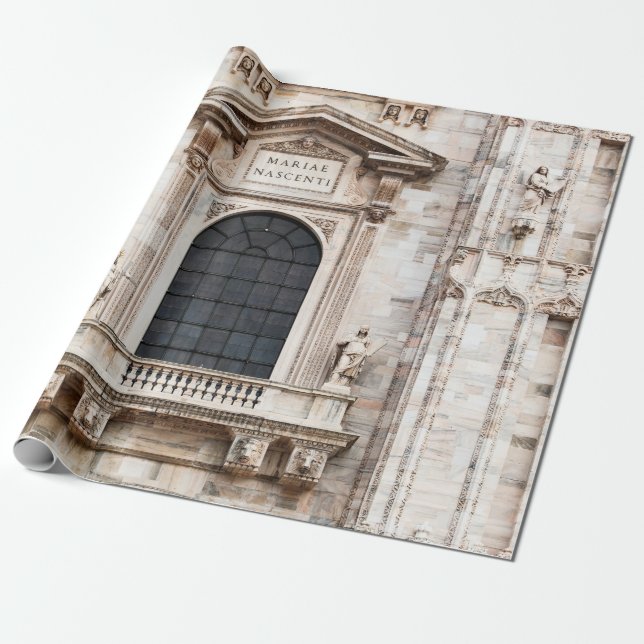 Cathedral church of Milan. Beautiful Italian templ Wrapping Paper (Unrolled)