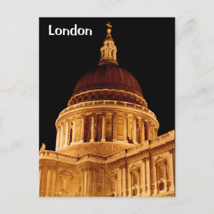 Cathedral Glows at Night St Pauls London Postcard