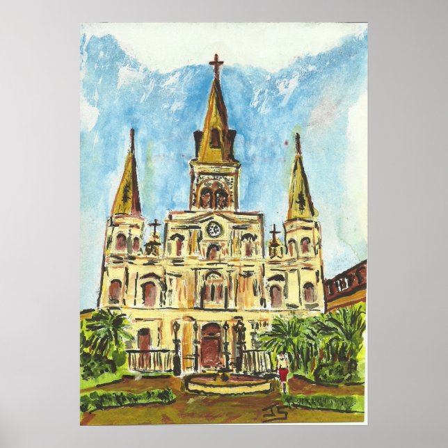 Cathedral, Jackson Square, New Orleans Poster (Front)