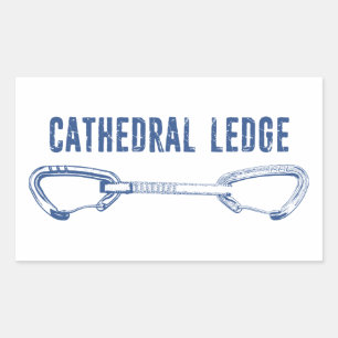 Cathedral Ledge Climbing Quickdraw Rectangular Sticker