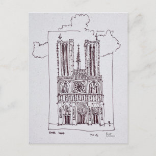 Cathedral Notre-Dame de Paris   Ille de la Cite Postcard