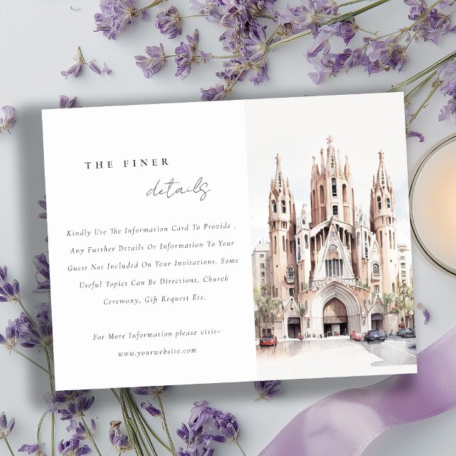 Cathedral of Barcelona Spain Wedding Details Enclosure Card (Creator Uploaded)