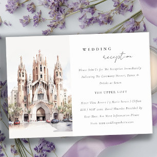 Cathedral of Barcelona Spain Wedding Reception Enclosure Card