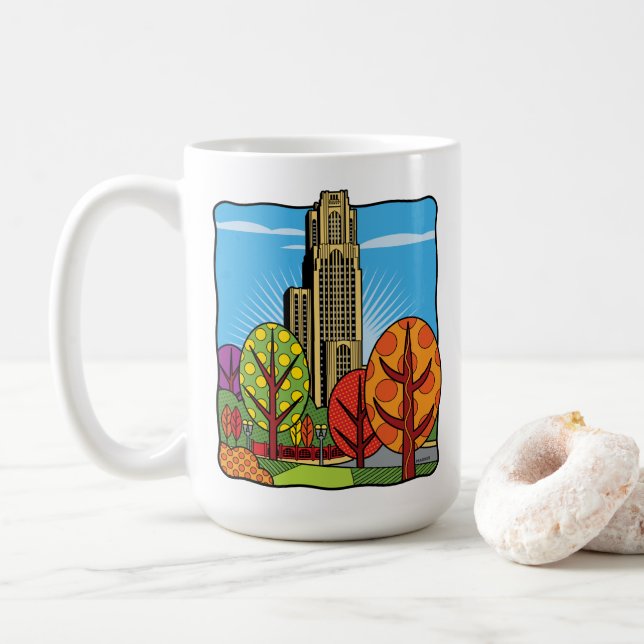 Cathedral of Learning Pittsburgh Coffee Mug (With Donut)