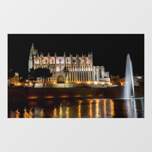 Cathedral of Palma de Mallorca at night - Spain (Sheet)