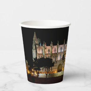 Cathedral of Palma de Mallorca at night - Spain Paper Cups