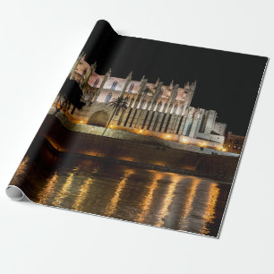 Cathedral of Palma de Mallorca at night - Spain Wrapping Paper