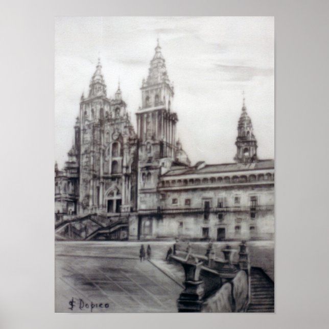 Cathedral of Santiago de Compostela (A Coruña) Poster (Front)