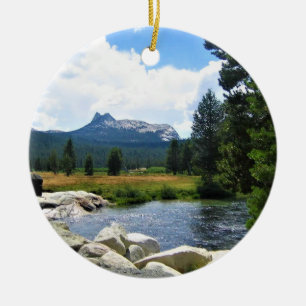 Cathedral Peak in Tuolumne Meadows, Yosemite, CA Ceramic Ornament