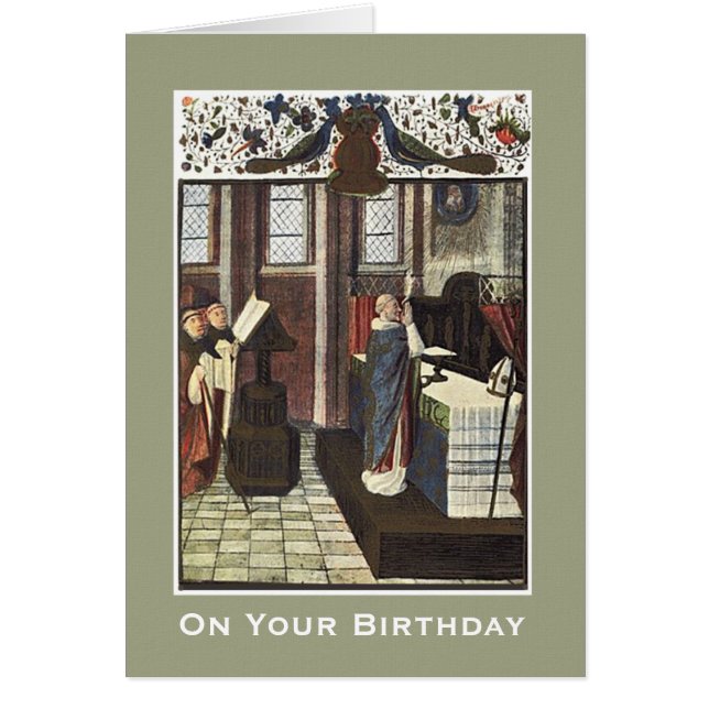 Cathedral Priest Altar Birthday Celebration Card (Front)