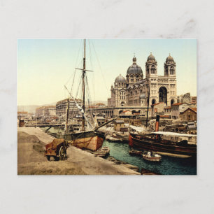Cathedral & Quay de la Joliette, Marseille, France Postcard