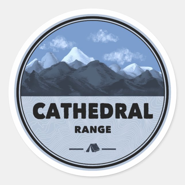 Cathedral Range California Camping Classic Round Sticker (Front)