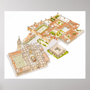 Cathedral Reales Alcazares Archivo de Indias. Poster