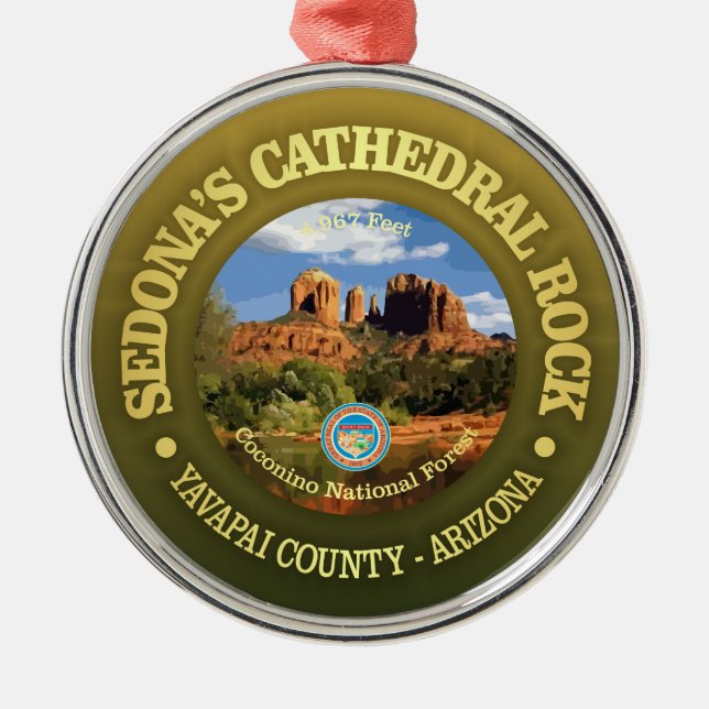 Cathedral Rock (rd) Metal Ornament (Front)
