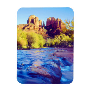 Cathedral Rock reflecting in Oak Creek, Arizona Magnet