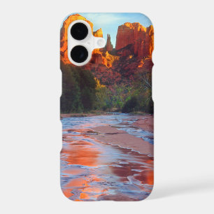 Cathedral Rock reflecting in Oak Creek at Sunset