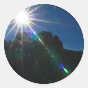 Cathedral Rock Vortex horizontal Classic Round Sticker