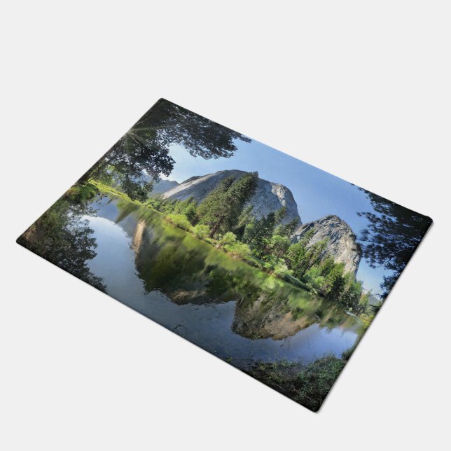 Cathedral Rocks Over the Merced River - Yosemite Doormat (Angled)