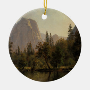 Cathedral Rocks, Yosemite Valley Albert Bierstadt Ceramic Ornament