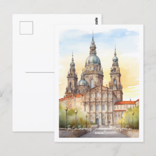 Cathedral Santiago Spain Famous Travel Place Postcard