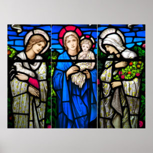 CATHEDRAL STAINED GLASS WINDOWS POSTER