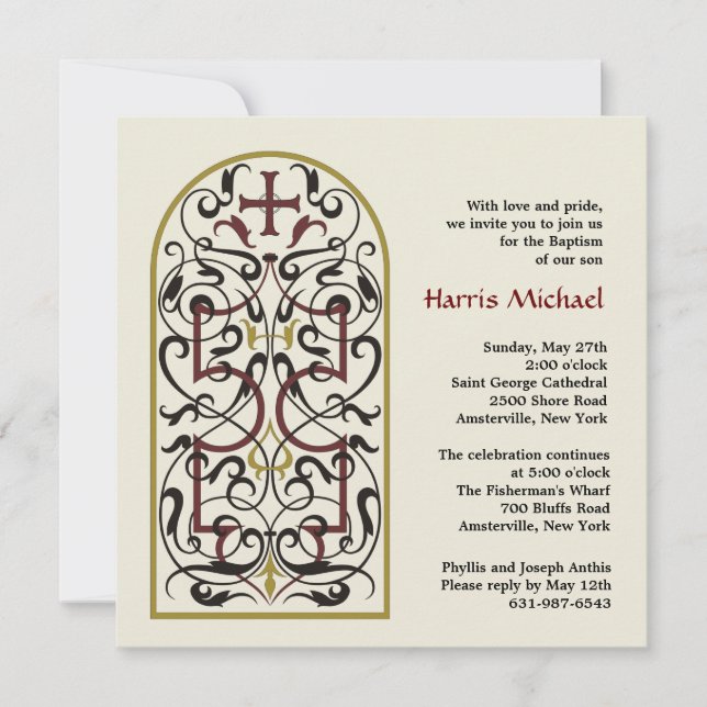 Cathedral Window Invitation (Front)