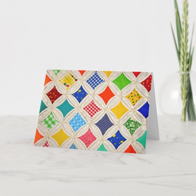 Cathedral Window Quilt birthday Card (Front)