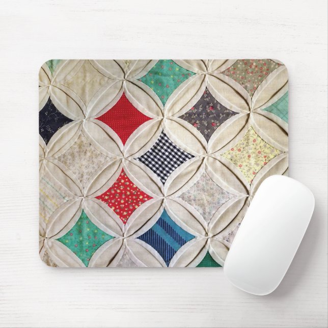 Cathedral Window Quilt Mouse Pad (With Mouse)