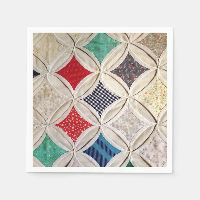 Cathedral Window Quilt Pattern Napkin (Front)