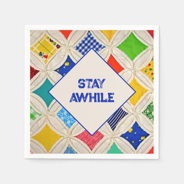 Cathedral Window Quilt Pattern Napkin (Front)