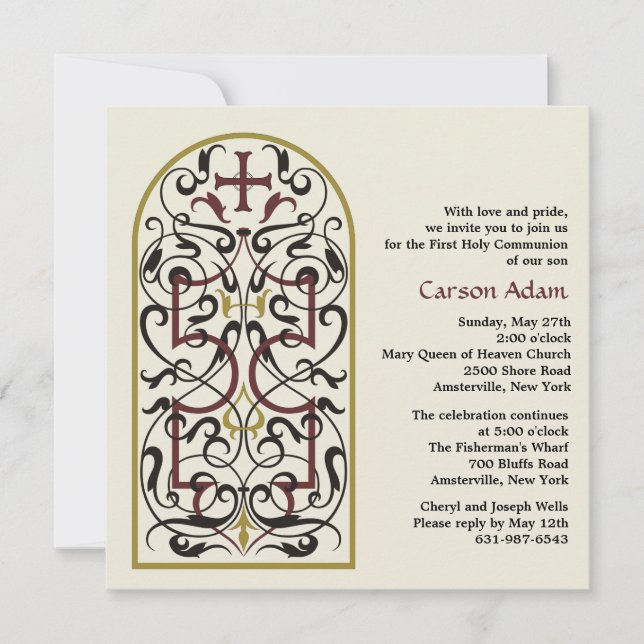 Cathedral Window Religious Invitation (Front)