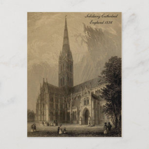 Cathedrals of England Series: Salisbury 1836 Postcard