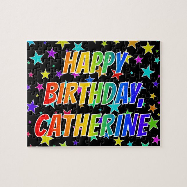"CATHERINE" First Name, Fun "HAPPY BIRTHDAY" Jigsaw Puzzle (Horizontal)