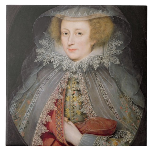Catherine Killigrew, Lady Jermyn, 1614 (oil on pan Ceramic Tile (Front)