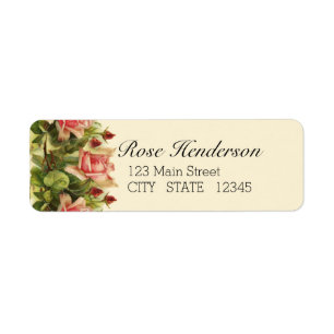 Catherine Klein Apricot Pink Rose Return Address Return Address Label