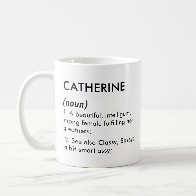 Catherine name, Editable name, Custom name Coffee Mug (Left)