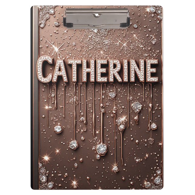 🌸Catherine Rose Gold Glitter Name Notes🌸 Clipboard (Front)