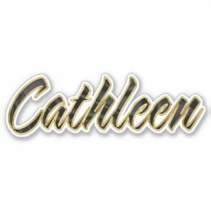 Cathleen black gold lettering Sticker