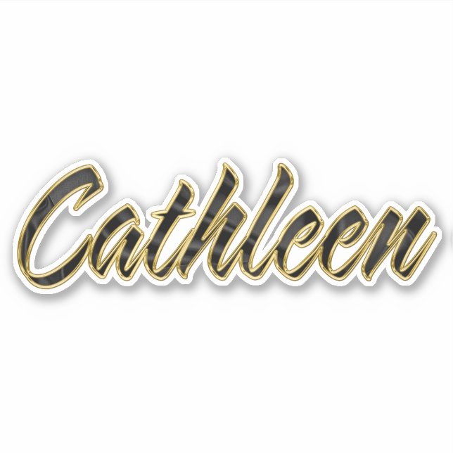 Cathleen black gold lettering Sticker (Front)