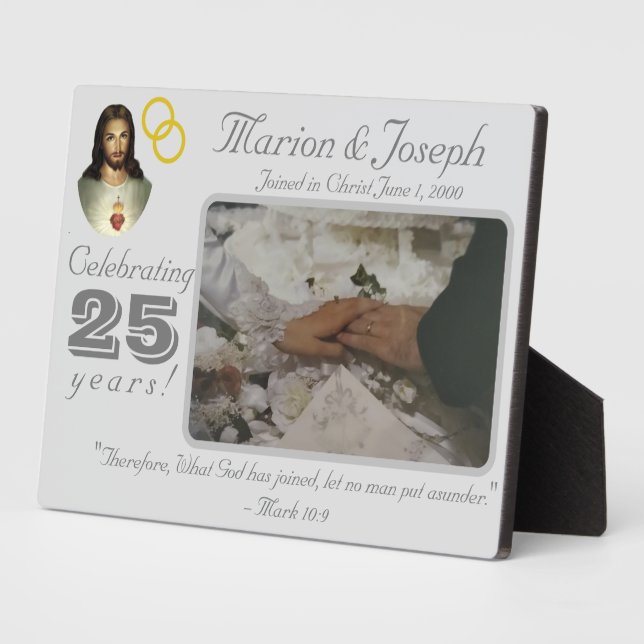  Catholic 25 Silver Anniversary Photo Plaque (Side)