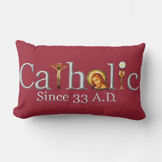 Catholic 33 AD Lumbar Pillow (Front)