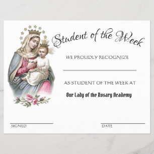 Catholic Achievement Award School Certificate Flyer