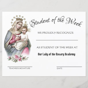 Catholic Achievement School Certificate