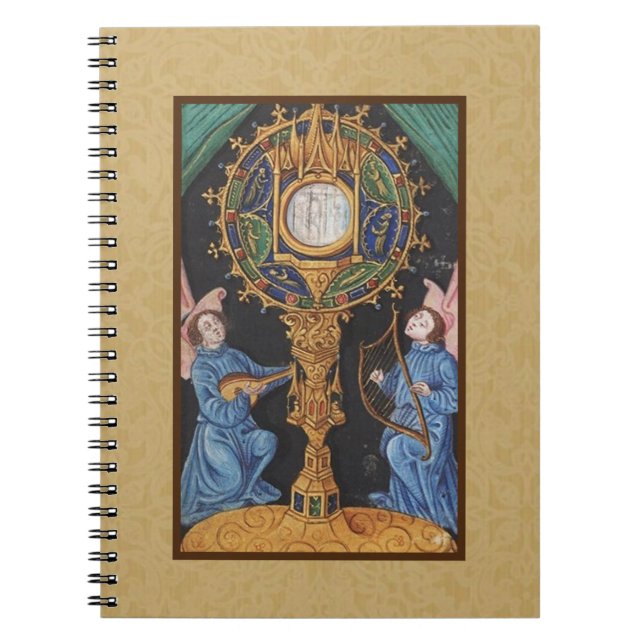 Catholic Angels Host Eucharist Monstrance Vintage Notebook (Front)