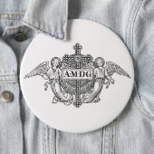Catholic Art Angels AMDG Traditional Cross 6 Cm Round Badge (In Situ)