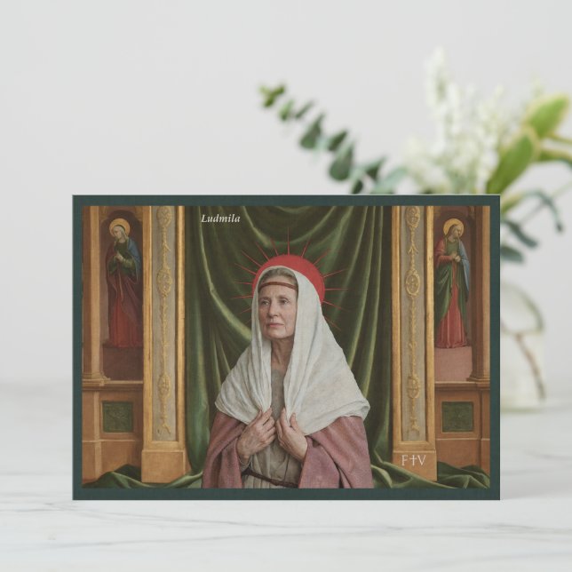 Catholic Art Postcard | Saint Ludmila (Standing Front)
