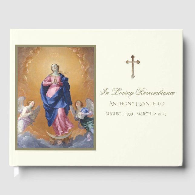 Catholic Assumption of Mary Memorial Funeral  Guest Book (Front)