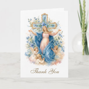 Catholic Assumption of Mary Wedding Thank You Card