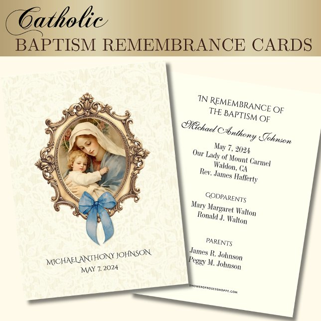 Catholic Baby  Baptism Remembrance Holy Card (Creator Uploaded)